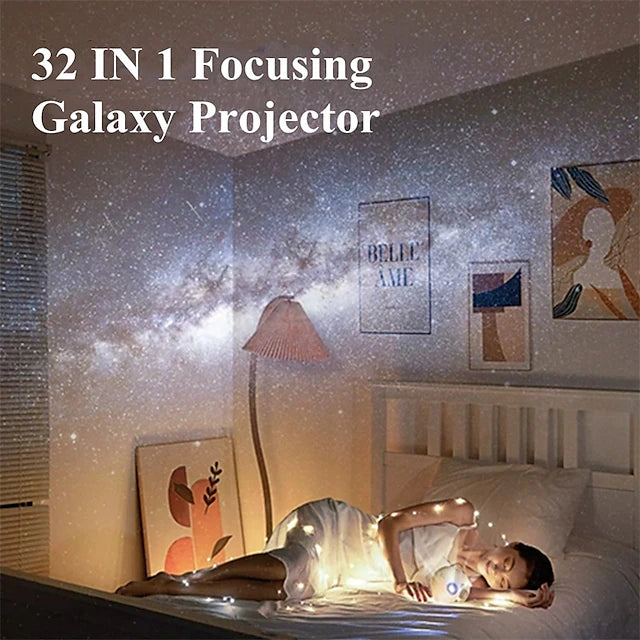 HD Galaxy Starry Projector Night Light Star Sky Night Lamp For Bedroom Home Decorative Kids Birthday Gift