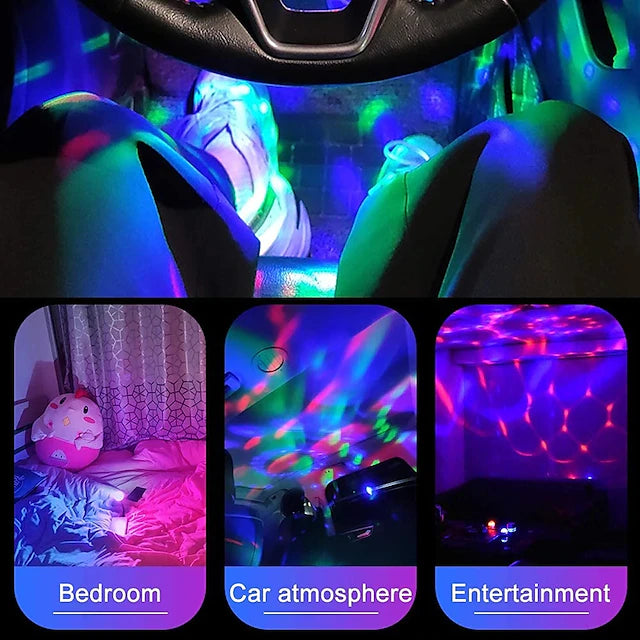 DJ Lighting Sound Party Auto USB Mini Disco Ball Lights RGB Multi Color