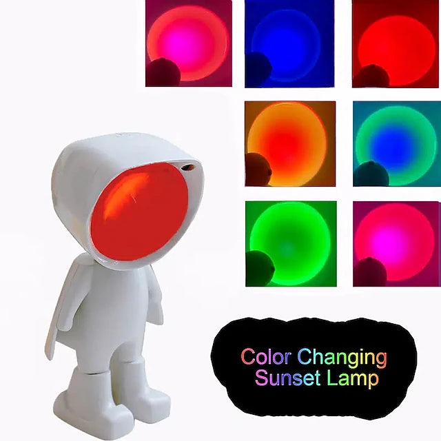 Astronaut LED Spaceman Rainbow Sunset Light Robot Sunset Lamp Led