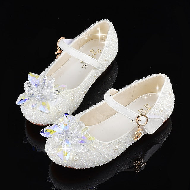 Girls' Flats Dress Shoes Cosplay Lolita Lolita Flower Girl Shoes Rubber Glitter Portable Shock Absorption