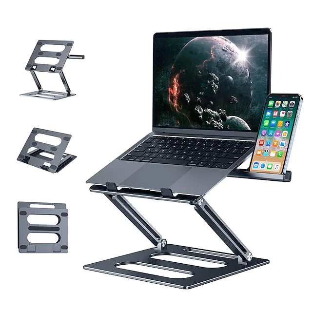 Laptop Stand for Desk Adjustable Laptop Stand Metal Silicone Portable
