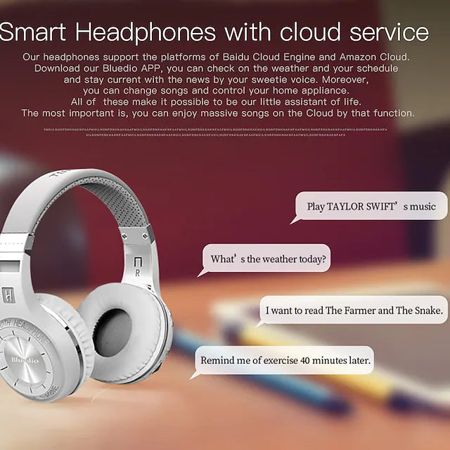 H+ Over-ear Headphone Bluetooth5.0 Ergonomic Design Stereo HIFI for Apple Samsung Huawei