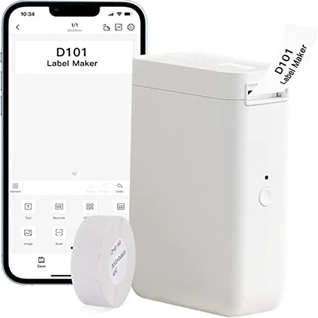 D101 Bluetooth Label Printer with Adhesive Tape 12-25mm Print