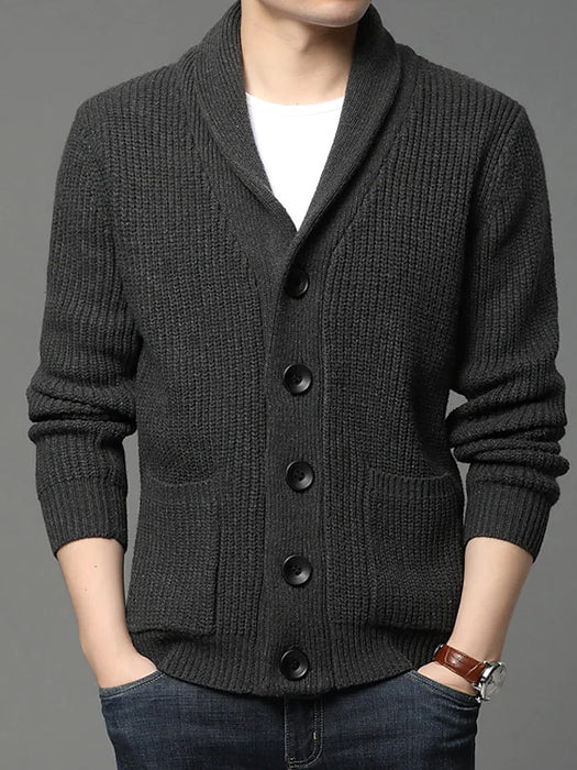 Men's Unisex Cardigan Sweater Pocket Knitted Button
