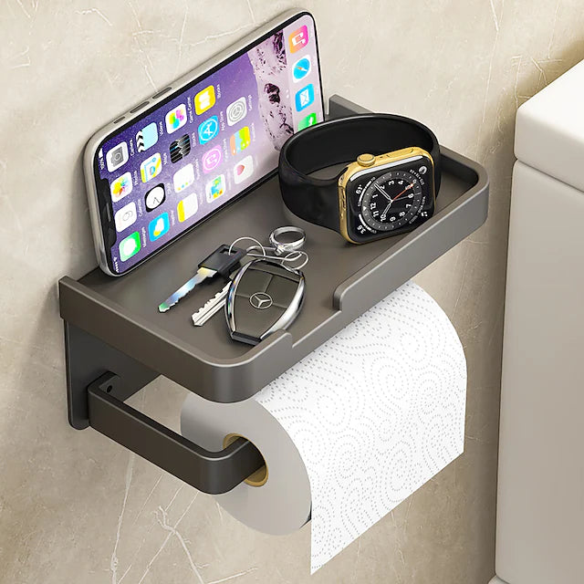 Toilet Paper Towel Rack Hole Free Bathroom Mobile Phone