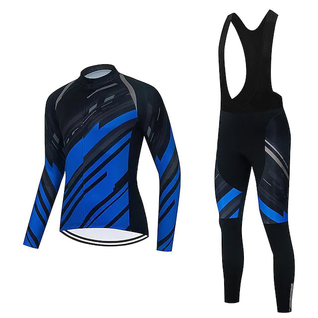 21Grams® Men's Long Sleeve Cycling Jersey with Bib Tights