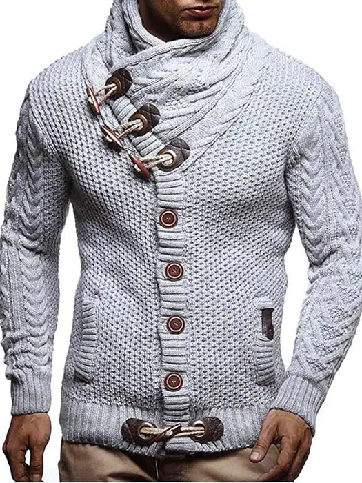 Men's Unisex Cardigan Sweater Stripe Pocket Knitted