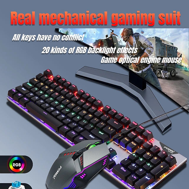 FV Q 8 USB Wired Mouse Keyboard Combo Portable / Gaming / Backlit