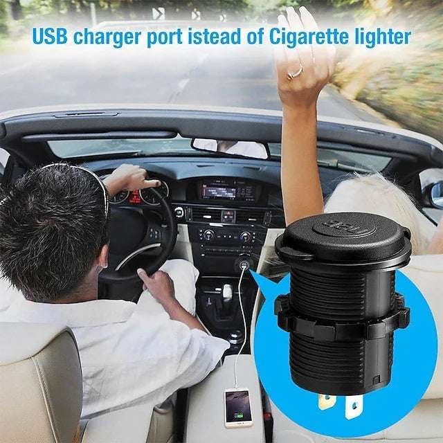 Car Fast Charger 5V 4.2A Dual Socket USB Waterproof Charger