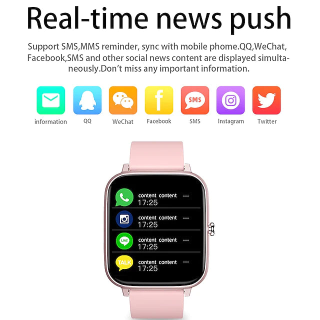 P6 Smart Watch 1.54 inch Smartwatch Fitness Running Watch Bluetooth Temperature Monitoring