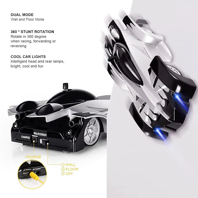 Wall Climbing Remote Control Car Dual Mode 360 Rotating RC Stunt Rechargeable Car