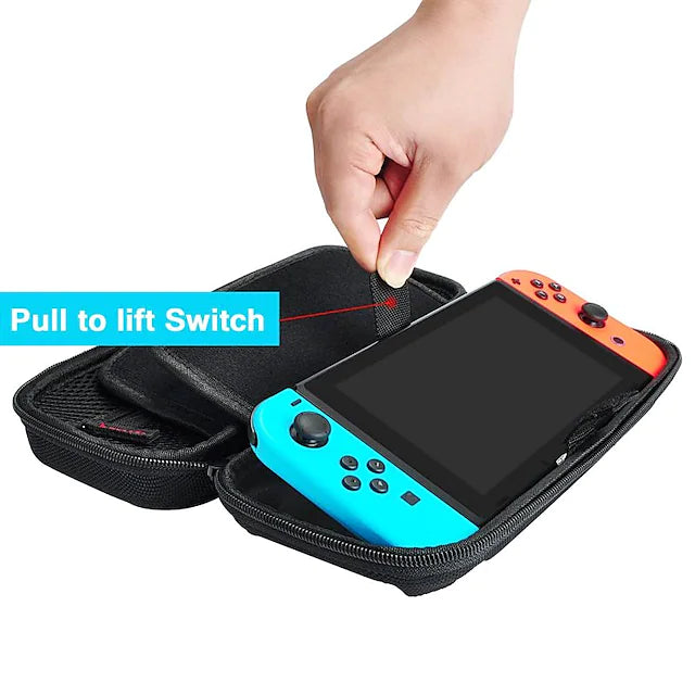 For Switch Carrying Case Compatible with Nintendo Switch/Switch OLED with 20 Games Cartridges Protective Hard Shell Travel Carrying Case Pouch for Console & Accessories