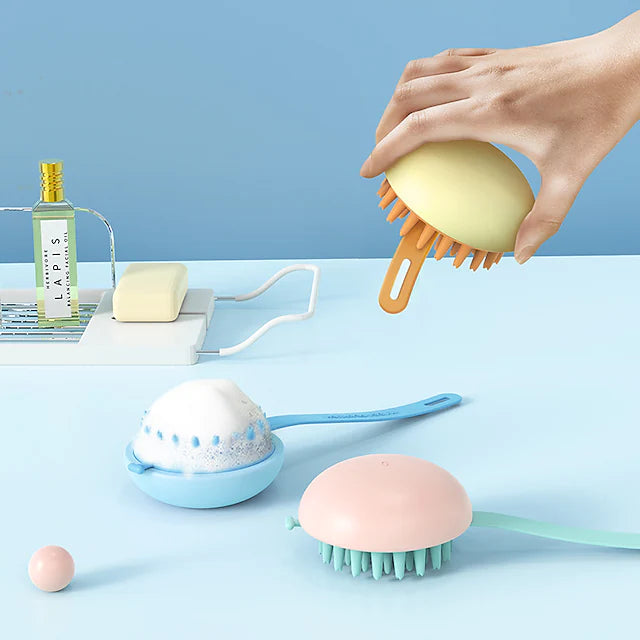 Soft Gel Shampoo Brush Rubbing Bath Artifact Silicone Bath Brush