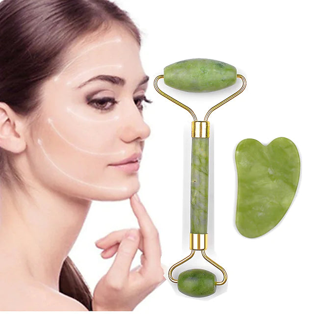 Natural Face Gua Sha Massager Jade Roller Scraper Facial Skin Care