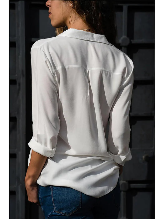 Women's Blouse Shirt Plain Shirt Collar Business