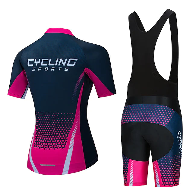 21Grams® Women's Short Sleeve Cycling Jersey with Bib Shorts