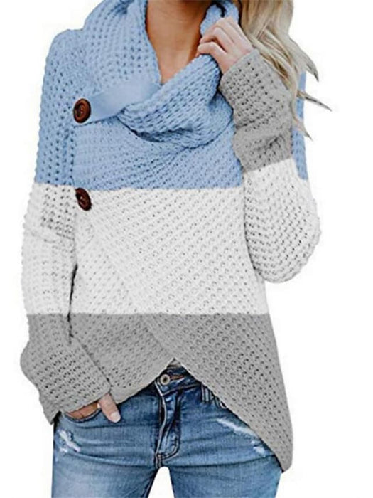 Women's Sweater Pullover Knitted Asymmetric