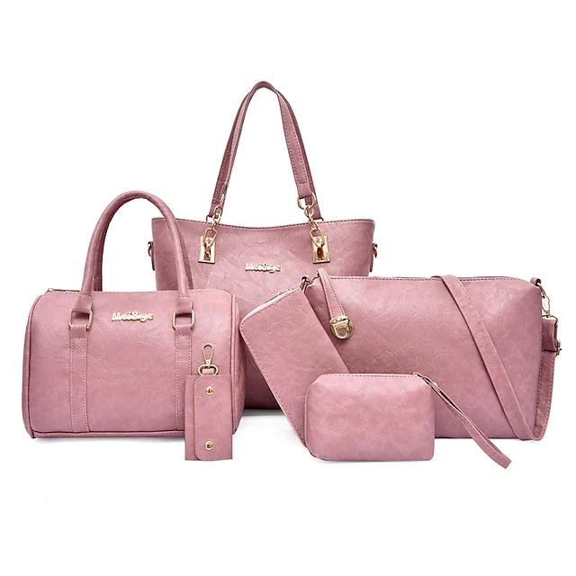 Women's 2022 Bag Set PU Leather 6 Pieces