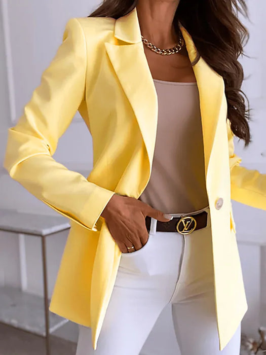 Women's Blazer Daily Fall Regular Coat Regular Fit