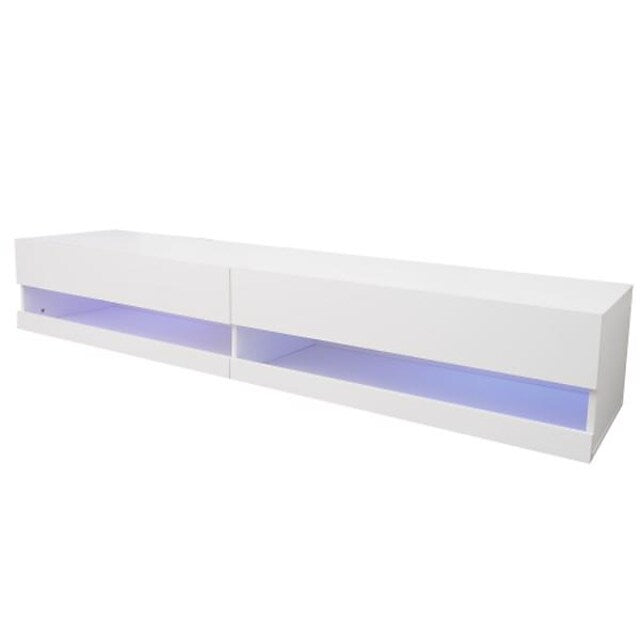 Wall Mounted Floating 80 TV Stand with 20 Color LEDs White