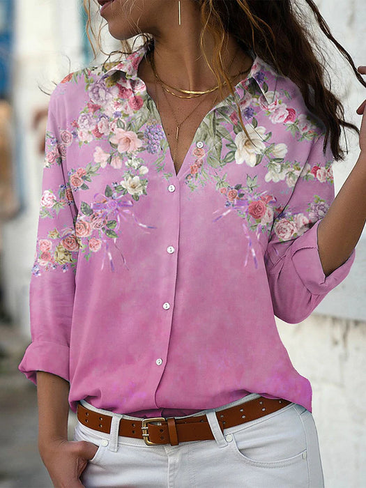Women's Holiday Weekend Floral Blouse Shirt