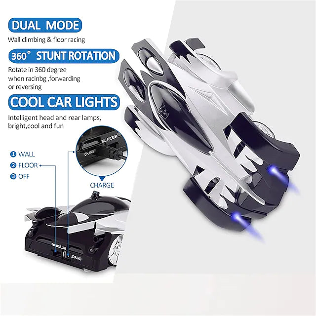 Wall Climbing Remote Control Car Dual Mode 360 Rotating RC Stunt Rechargeable Car