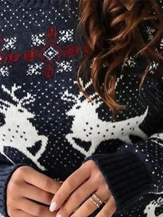 Women's Ugly Christmas Sweater Pullover Sweater Jumper Knit Knitted Animal Crew Neck Stylish Casual