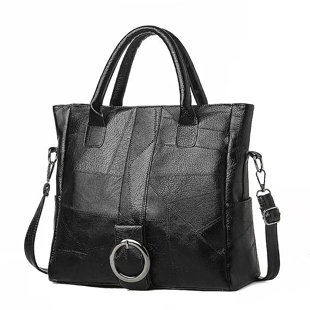 Women bag stitching soft leather large capacity