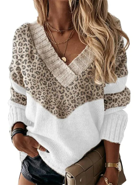 Women's Pullover Sweater Jumper Patchwork