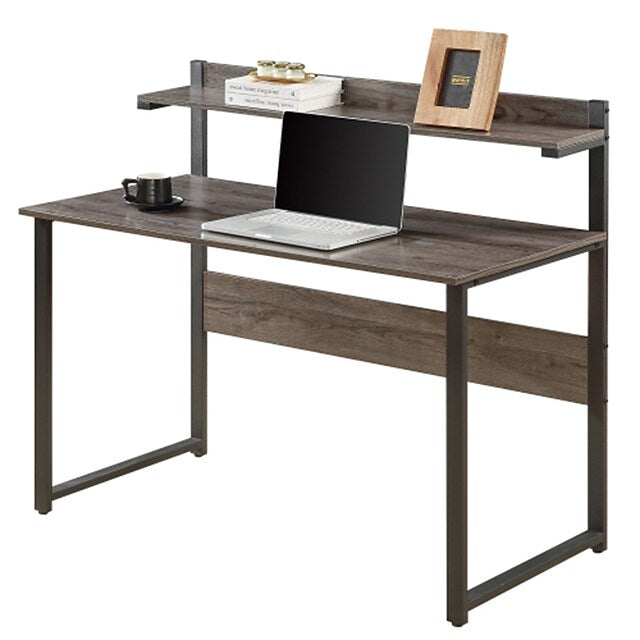 Home Office Computer Desk with Storage ShelvesMorden Simple Style Study Table with hutch(Brown)