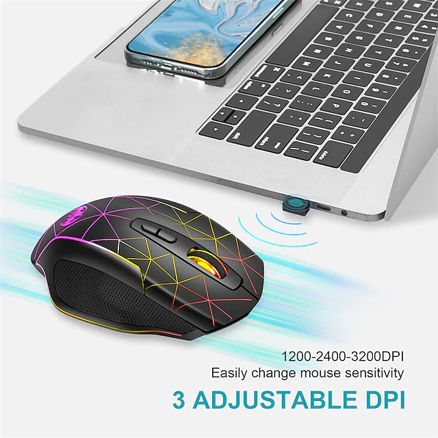 Mute Wired Gaming Mouse 3200DPI USB Optical Mouse With RGB BackLight Silent Mouse