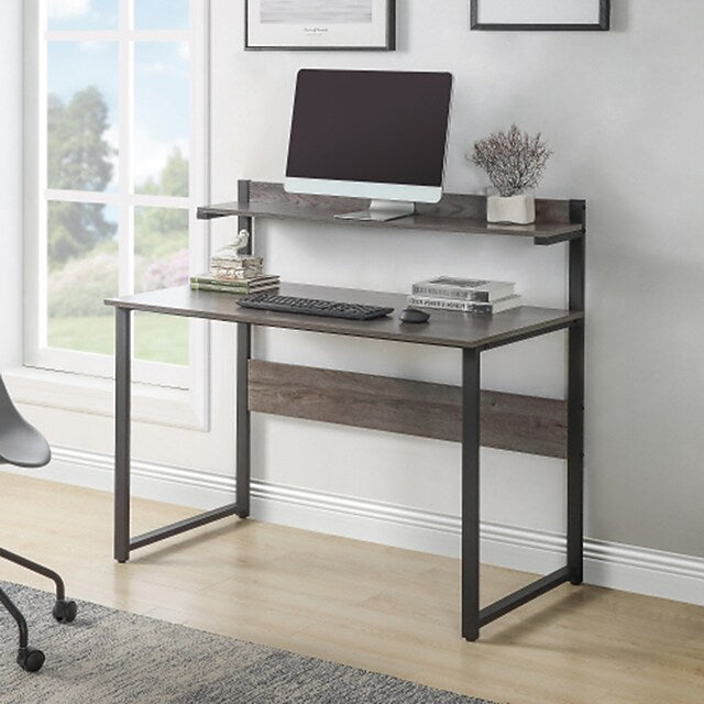 Home Office Computer Desk with Storage ShelvesMorden Simple Style Study Table with hutch(Brown)