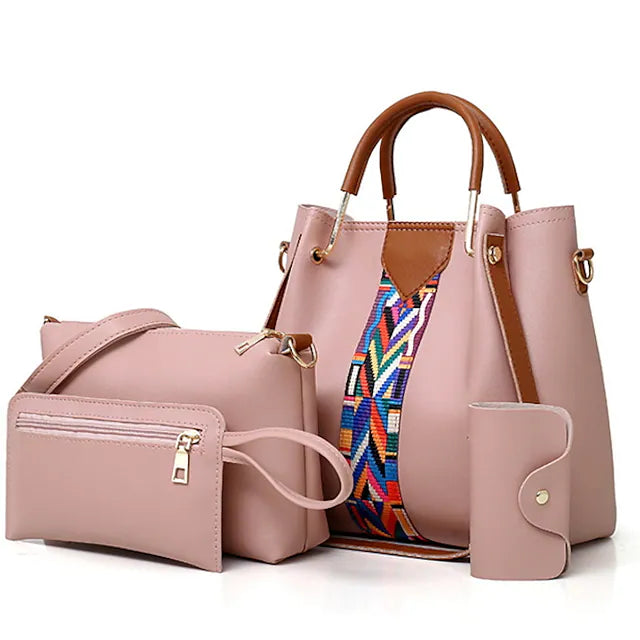 Women's Bag Sets Handbags Bag Set PU Leather 4 Pieces