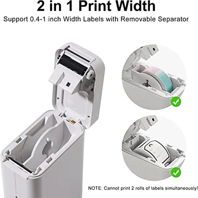 D101 Bluetooth Label Printer with Adhesive Tape 12-25mm Print