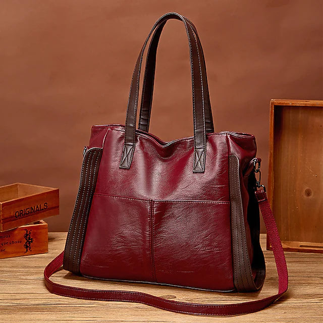 Women's Leather Bag Tote Handbags Tote Crossbody Bag Top Handle Bag PU Leather Zipper