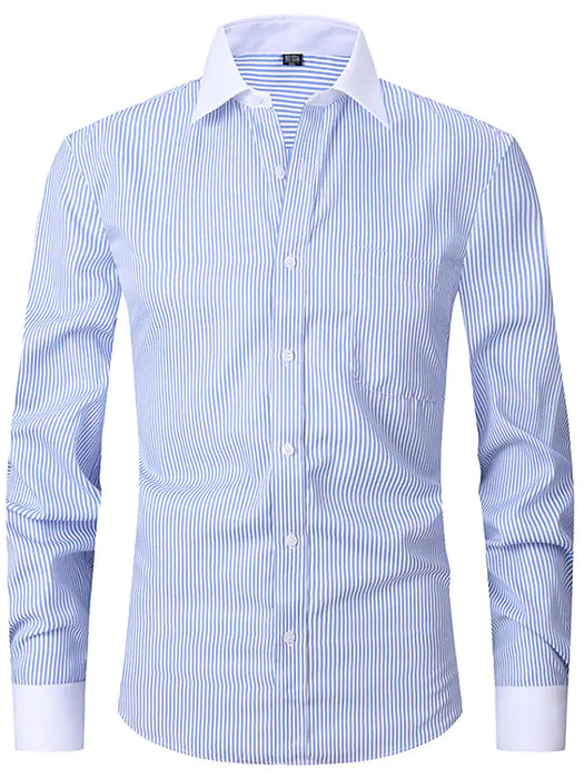 Men's Shirt Striped Turndown Street Casual Button-Down Print Long Sleeve Tops Business Formal Fashion Comfortable Blue Black Purple Dress Shirts Work