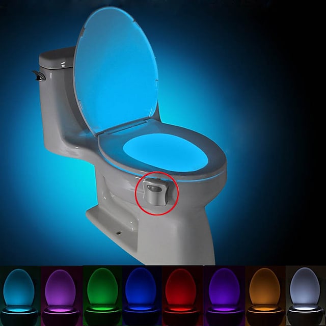 Cool Gift LED Toilet Seat Night Light Bathroom Bowl