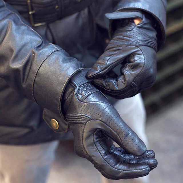 Full Finger Unisex Motorcycle Gloves Leather