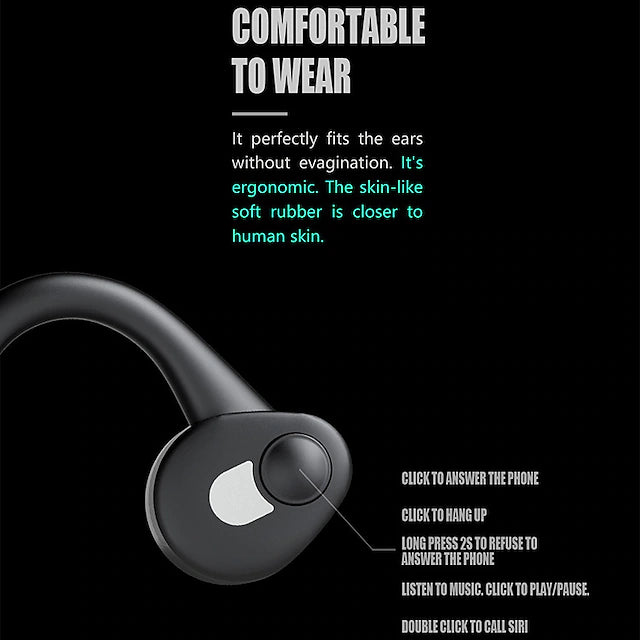 J31 Bone Conduction Headphone Bluetooth5.0 Stereo