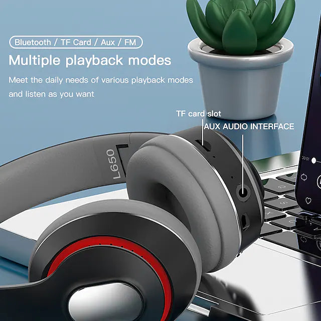 L650 Over-ear Headphone Bluetooth 5.1 Noise cancellation Stereo Surround HIFI Long Battery Life