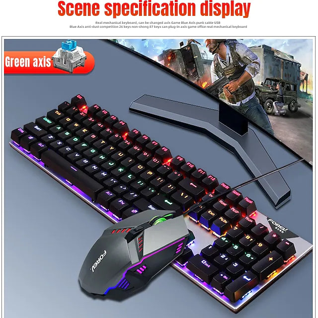 FV Q 8 USB Wired Mouse Keyboard Combo Portable / Gaming / Backlit