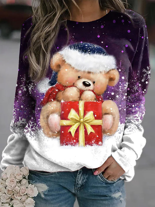 Women's Sweatshirt Pullover Snowflake Snowman Ugly Christmas Print Casual Sports 3D Print