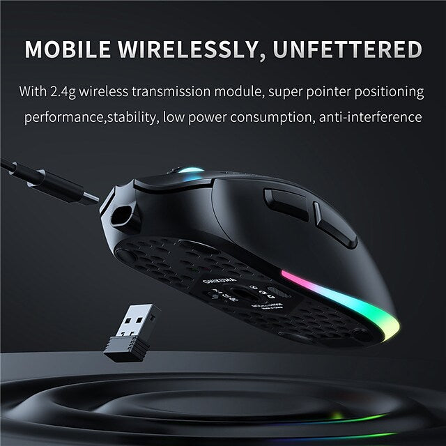 Rechargeable USB 2.4G Wireless RGB Lights Cellular Gaming Mouse