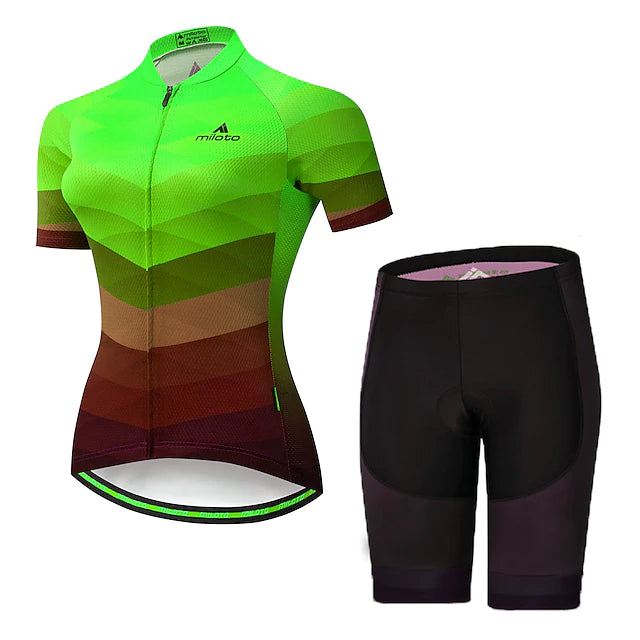 21Grams® Women's Short Sleeve Cycling Jersey with Shorts