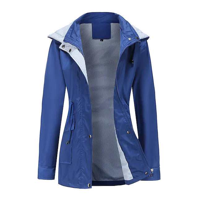 Women's Jacket Daily Wear Spring & Fall Regular Coat Slim Fit Sporty Casual Jacket Solid Color Blue Yellow