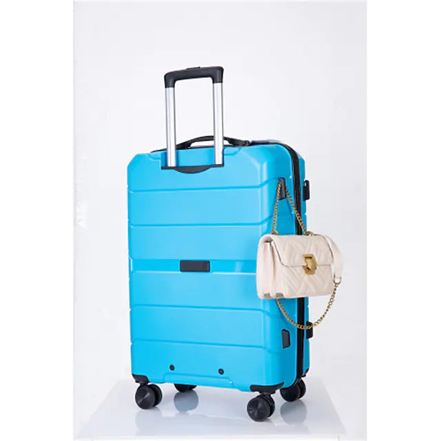 Hardshell Suitcase Spinner Wheels PP Luggage Sets Lightweight Suitcase With TSA Lock(only 28)3-Piece Set (20/24/28) Light Blue