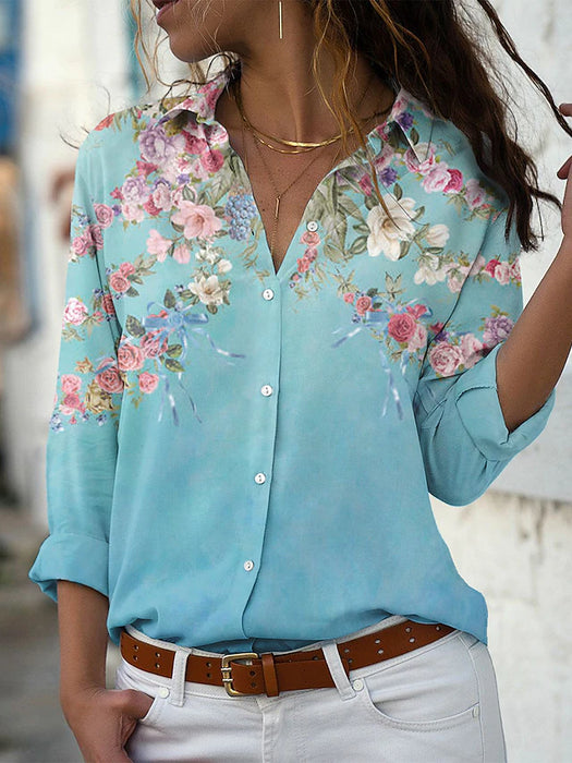 Women's Holiday Weekend Floral Blouse Shirt