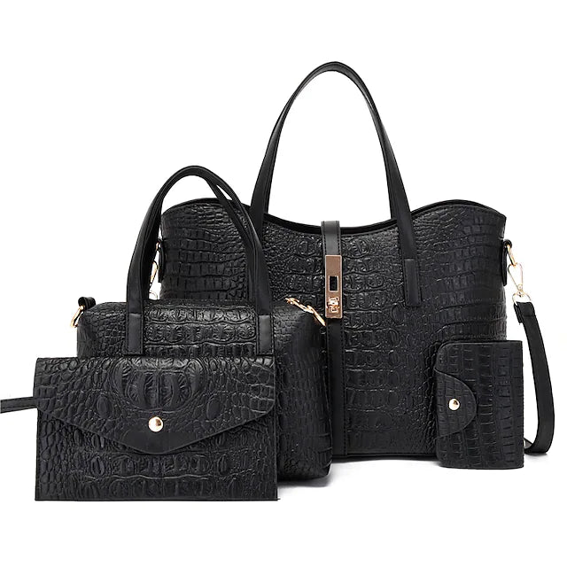 Women's Bag Set PU Leather Zipper