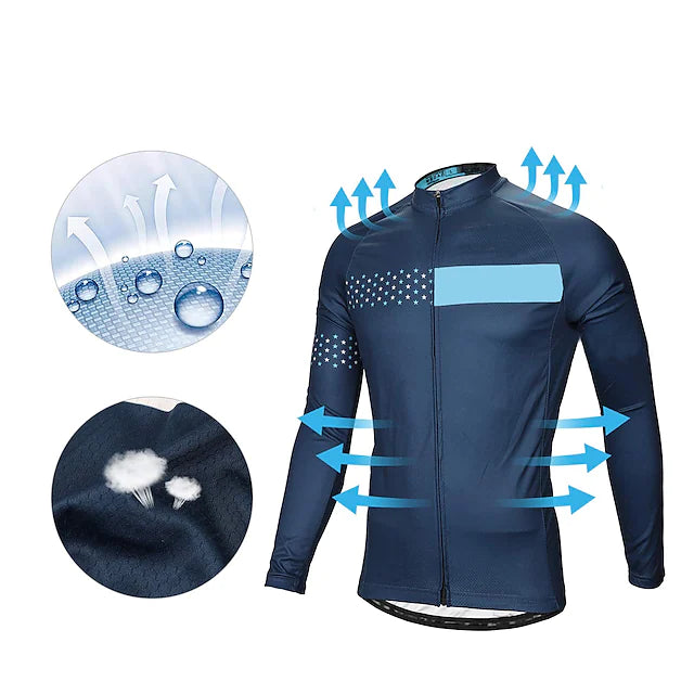 21Grams® Men's Long Sleeve Cycling Jersey with Tights