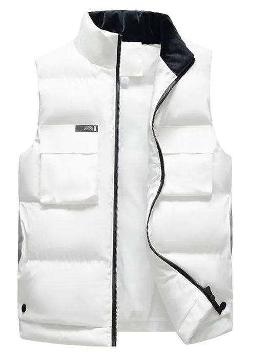 Men's Puffer Vest Winter Jacket Winter Coat Quilted Vest Warm Outdoor Going out Casual Daily